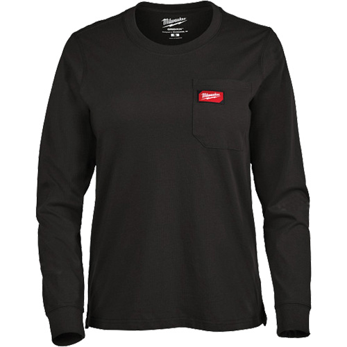GRIDIRON Long Sleeve Pocket T-Shirt, Women's, X-Small, Black Haskins Industrial Inc.