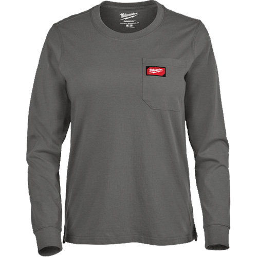 GRIDIRON Long Sleeve Pocket T-Shirt, Women's, X-Small, Grey Haskins Industrial Inc.