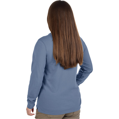 GRIDIRON Long Sleeve Pocket T-Shirt, Women's, X-Small, Blue Haskins Industrial Inc.