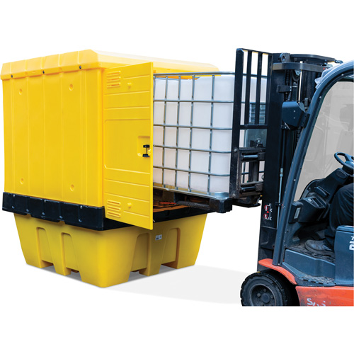 Hard Cover IBC Spill Pallet, 70" L x 70" W x 90" H, 1135 lbs. Load Capacity Haskins Industrial Inc.