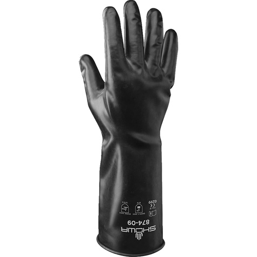 874 Chemical-Resistant Gloves, Size Small/7, 14" L, Butyl Rubber, 13.78-mil Haskins Industrial Inc.