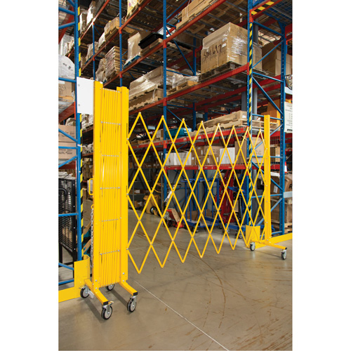 Expandable Barrier, 84" H x 20' L, Yellow Haskins Industrial Inc.