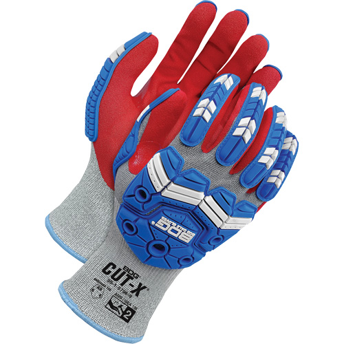 Cut-X&reg; Cut-Resistant Touchscreen Impact Gloves, 7, Foam Nitrile Palm, Elastic Cuff Haskins Industrial Inc.