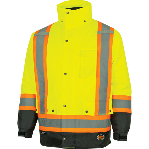 Parka de s&eacute;curit&eacute; d'hiver imperm&eacute;able 7-en-1 5057 Pioneer Yukon, Polyester, Noir/Jaune lime haute visibilit&eacute;, T-petit Haskins Industrial Inc.