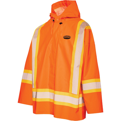 R804 Hurricane Rain Jacket, Small, High Visibility Orange Haskins Industrial Inc.
