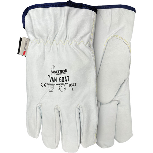 Gants de protection contre la coupe Van Goat 9547, T-petit, Paume en Cuir fleur de ch&egrave;vre, Para-aramide/Polyester/Acier/Thinsulate Haskins Industrial Inc.