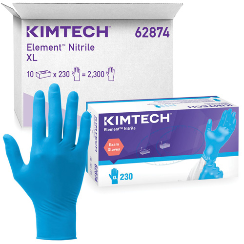 Gants d'examen Kimtech Element, T-petit, Nitrile, 3,2 mils, Sans poudre, Bleu, Classe 2 Haskins Industrial Inc.