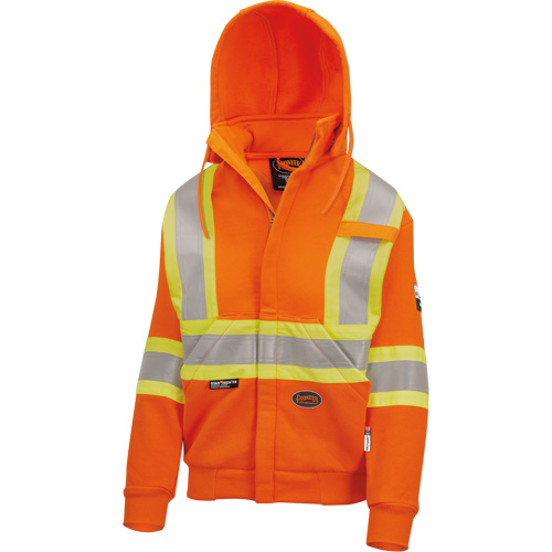 Heavyweight Safety Hoodie, Women's, X-Small, High Visibility Orange Haskins Industrial Inc.