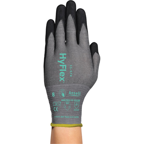 HyFlex&reg; 11-574 Cut-Resistant Gloves, Size 5/2X-Small, 21 Gauge, Foam Nitrile Coated, Intercept Shell, ASTM ANSI Level A4/EN 388 Level D Haskins Industrial Inc.