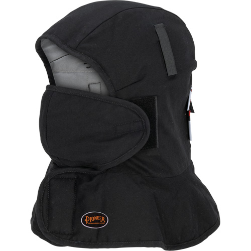 Doublure matelass&eacute;e ignifug&eacute;e Pioneer 765A pour casque de s&eacute;curit&eacute; avec un long cou et embout buccal amovible, Noir/Gris, Coton/FR-Tech/Modacrylique/Nylon Haskins Industrial Inc.