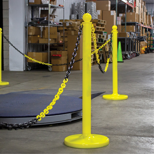 Chaîne de barri&egrave;re en plastique &agrave; deux couleurs, Vert/Blanc, Maillon de 2", 500' de long Haskins Industrial Inc.