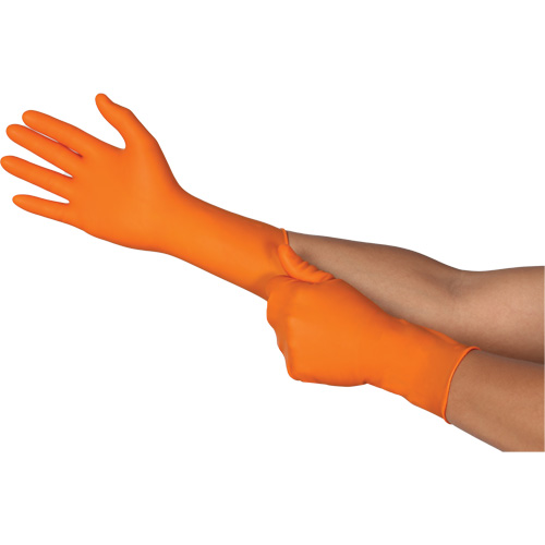 Gants jetables TOUCHNTUFF 93-800, 6,5/7, Latex/N&eacute;opr&egrave;ne/Nitrile, 23,6-mils, Sans poudre, Orange Haskins Industrial Inc.