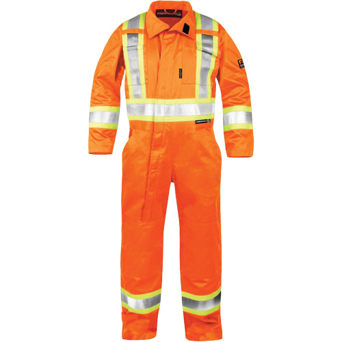 High-Visibility Fire-Resistant Coveralls, Size Small, Orange Haskins Industrial Inc.