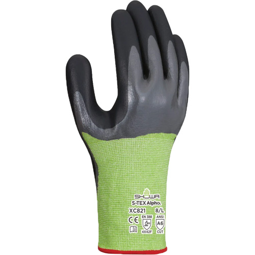 Gants r&eacute;sistants &agrave; la coupe S-TEX Alpha XC821, Taille Grand/8, Calibre 18, Rev&ecirc;tement Nitrile, Enveloppe en Polyester/Nylon/Polyur&eacute;thane/PEHP/Tungst&egrave;ne, ASTM ANSI niveau A6/EN 388 niveau F Haskins Industrial Inc.