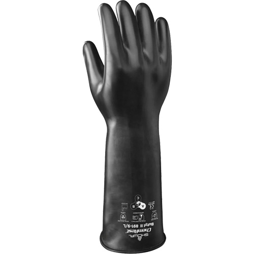 891 Chemical & Acid Resistant Gloves, Size 2X-Large/11, 14" L, Butyl Rubber/Viton&reg;, 28-mil Haskins Industrial Inc.