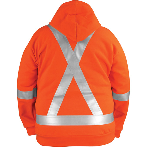 High-Visibility Wind Resistant Zip-Front Sweatshirt with DetachableHood, Men's, Large, High Visibility Orange, 27.7 cal/cm² Haskins Industrial Inc.