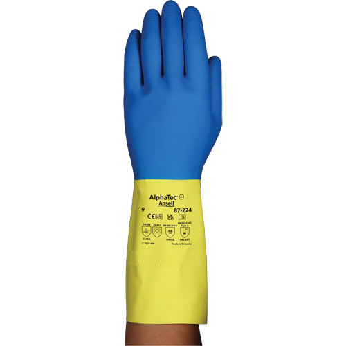 Alphatec&reg; 87-224 Chemical-Resistant Gloves, Size 7, 12.8" L, Neoprene/Rubber Latex, Cotton/Flock-Lined Inner Lining, 26.8-mil Haskins Industrial Inc.