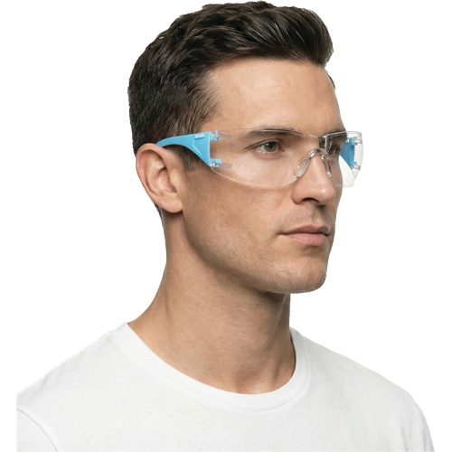 Adapt Lite Blue/White Safety Glasses, Clear Lens, Anti-Fog/Anti-Scratch, ANSI Z87+/Meets/Exceeds CSA Z94.3 Haskins Industrial Inc.
