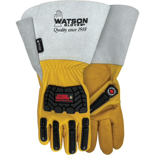 Gants r&eacute;sistants &agrave; leau Storm Trooper, Moyen, Paume en Cuir de vache, Poignet Manchette Haskins Industrial Inc.