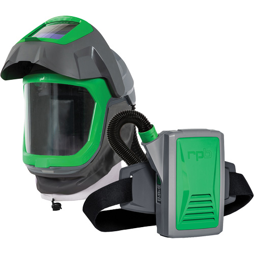 Masque de respirateur Z-Link avec joint de visage, visi&egrave;re & montage &agrave; ceinture, Respirateur &agrave; masque/Masque de soudage, Pile Lithium-ion Haskins Industrial Inc.