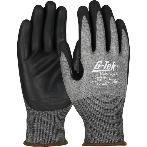 Gants r&eacute;sistant &agrave; la coupe G-Tek avec capacit&eacute; pour &eacute;cran tactile, Taille 2T-Grand, Calibre 18, Rev&ecirc;tement Mousse de nitrile, Enveloppe en PolyKor, ASTM ANSI niveau A4/EN 388 niveau D Haskins Industrial Inc.