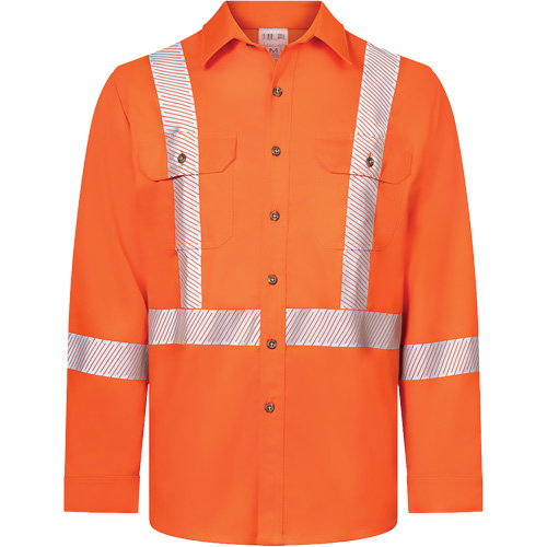 Chemise de travail haute visibilit&eacute; &agrave; bandes segment&eacute;es 7 oz de luxe Avenger, Style 652, Hommes, 4T-Grand (grande taille), Orange Haskins Industrial Inc.