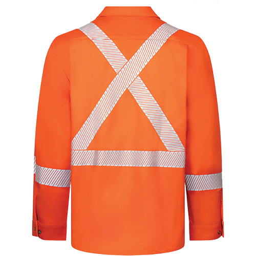 Chemise de travail haute visibilit&eacute; &agrave; bandes segment&eacute;es 7 oz de luxe Avenger, Style 652, Hommes, 4T-Grand (grande taille), Orange Haskins Industrial Inc.