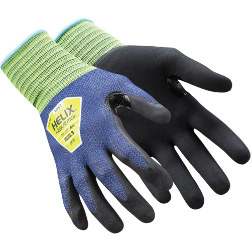 Gants de travail mince Helix 3051, 6/T-petit, Calibre 21, Rev&ecirc;tement Mousse de nitrile, ASTM ANSI niveau A4/EN 388 niveau D Haskins Industrial Inc.