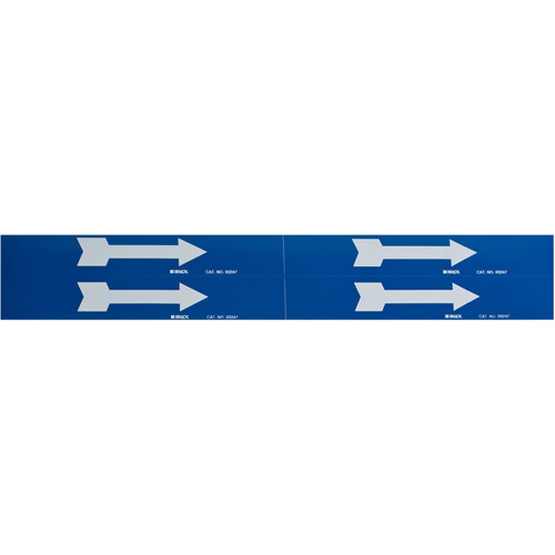 Marqueurs de tuyau avec fl&egrave;ches, Autocollant, 1-1/8" h x 7" la, Blanc/bleu Haskins Industrial Inc.