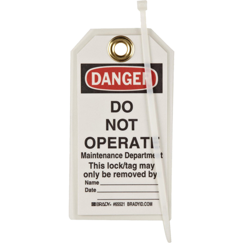 Lockout Tags, Plastic, 3" W x 5-1/2" H, English Haskins Industrial Inc.