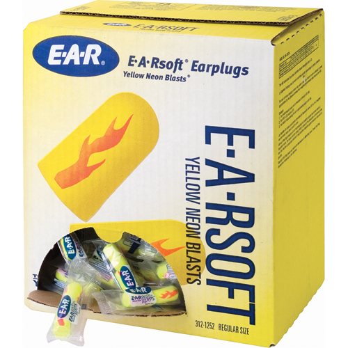 E-A-Rsoft Yellow Neon Blasts Earplugs, Bulk - Polybag Haskins Industrial Inc.