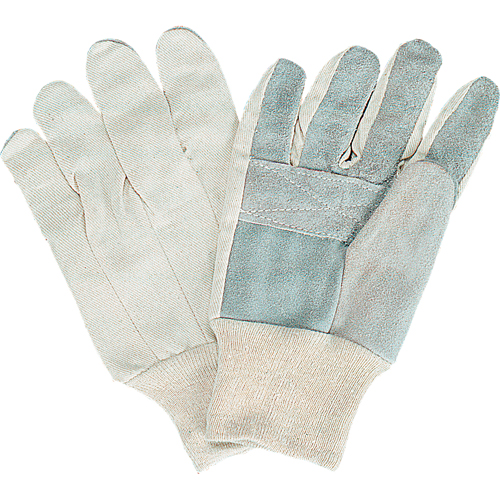 Gants de travail d'usage standard, Grand, Paume en Cuir de vache refendu Haskins Industrial Inc.
