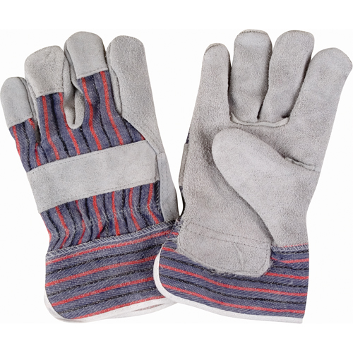 Rugged Fitters Gloves, Large, Split Cowhide Palm, Cotton Inner Lining Haskins Industrial Inc.