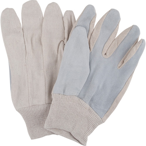 Gants de travail d'usage standard, Grand, Paume en Cuir de vache refendu Haskins Industrial Inc.