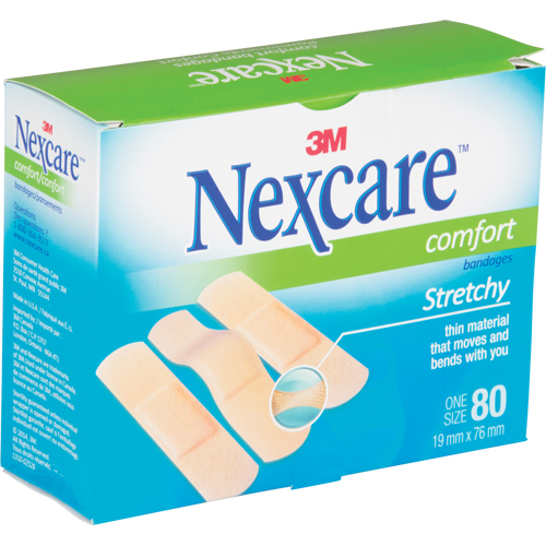 Nexcare Comfort Strips, Rectangular/Square, 3", Fabric, Sterile Haskins Industrial Inc.