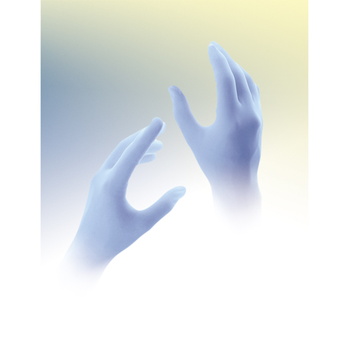 Gants jetables Qualatrile QRP, Moyen, Nitrile, 5 mils, Sans poudre, Bleu Haskins Industrial Inc.