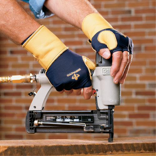 Gants de protection sup&eacute;rieure contre les impacts & les microtraumarismes r&eacute;p&eacute;t&eacute;s, main gauche, Taille T-petit, Paume Cuir fleur Haskins Industrial Inc.