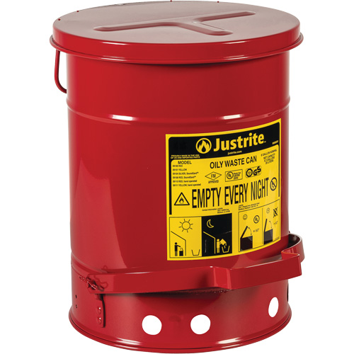 Contenants pour d&eacute;chets huileux, Homologu&eacute; FM/List&eacute; UL, 6 gal. US, Rouge Haskins Industrial Inc.