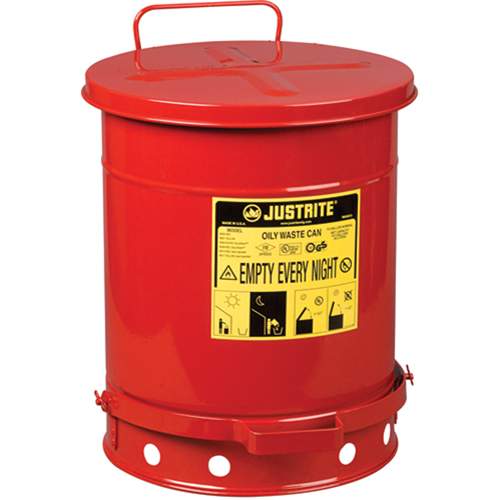 Contenants pour d&eacute;chets huileux, Homologu&eacute; FM/List&eacute; UL, 10 gal. US, Rouge Haskins Industrial Inc.