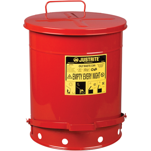 Contenants pour d&eacute;chets huileux, Homologu&eacute; FM/List&eacute; UL, 14 gal. US, Rouge Haskins Industrial Inc.