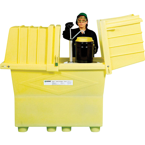 Poly-Safeypacks&reg; Plus With Drain, 60.25" L x 34.5" W x 64" H, 1200 lbs. Load Capacity Haskins Industrial Inc.