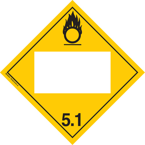 Oxidizer TDG Placard, Adhesive Vinyl Haskins Industrial Inc.
