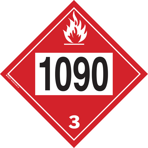 1090 Acetone Flammable Liquid TDG Placard, Plastic Haskins Industrial Inc.