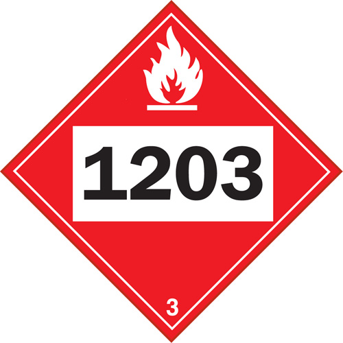 1203 Gasohol & Gasoline Flammable Liquid TDG Placard, Adhesive Vinyl Haskins Industrial Inc.