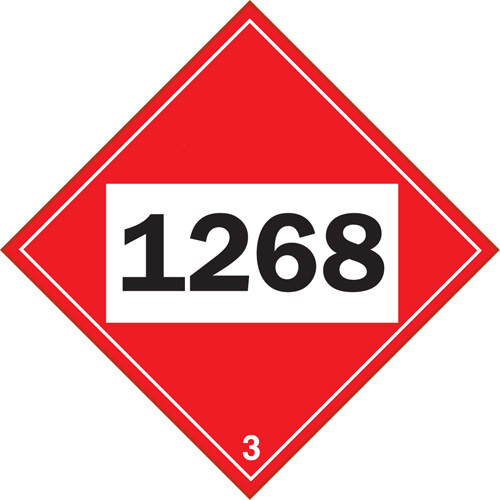 Plaque-&eacute;tiquette TMD 1268 pour distillats de p&eacute;trole, Plastique Haskins Industrial Inc.