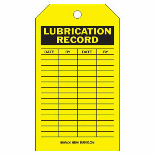 &eacute;tiquettes registres de lubrifications, Polyester, 4" la x 7" h, Anglais Haskins Industrial Inc.