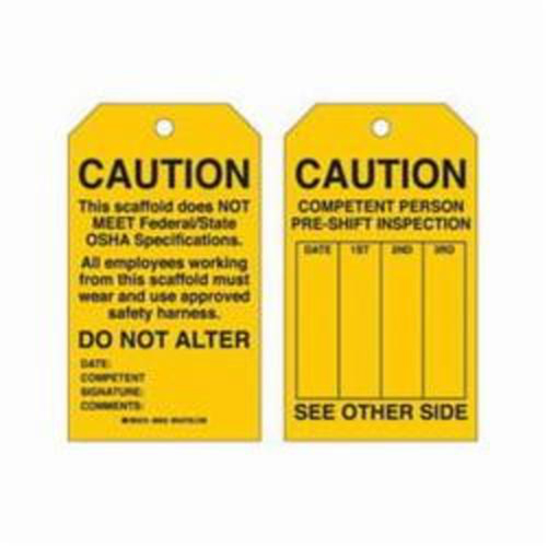 &eacute;tiquettes de s&eacute;curit&eacute; pour les &eacute;chafaudages, Polyester, 4" la x 7" h, Anglais Haskins Industrial Inc.