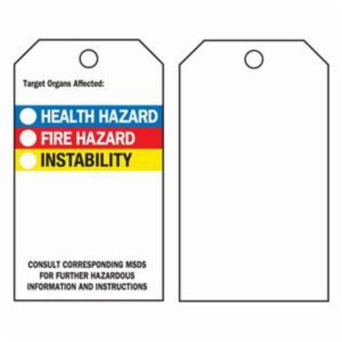 Right-To-Know Tags, Polyester, 3" W x 5-3/4" H, English Haskins Industrial Inc.