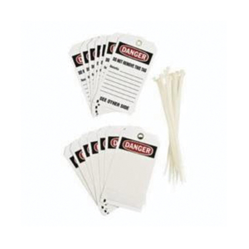 Self-Laminating Accident Prevention Tags, Polyester, 3" W x 5-3/4" H, English Haskins Industrial Inc.