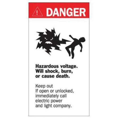 "Danger Hazardous Voltage" Sign, 8" x 4-1/2", Acrylic, English with Pictogram Haskins Industrial Inc.